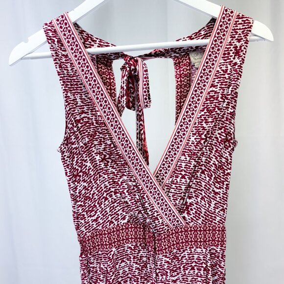 LOFT beach Women's Backless Romper Red Wine Vacation Style with Pockets - Picture 3 of 15